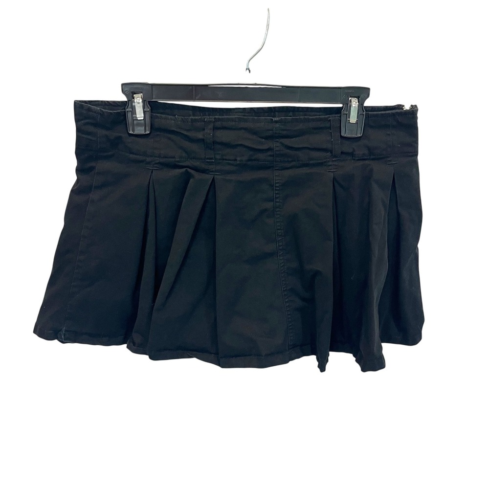 Faded Rose Black Low Rise Micro Mini Pleated Skort Y2K Academia Preppy Sz Large